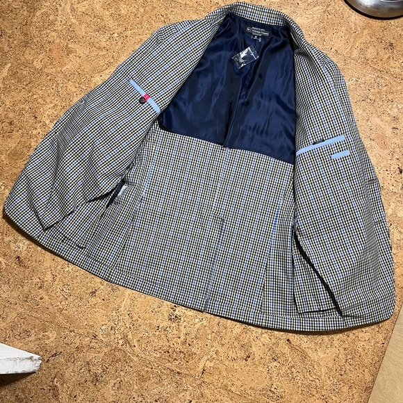 J. Peterman Company Men’s Cotton Checkered Plaid Sports Coat Blazer NWOT Sz 38 - Picture 11 of 16